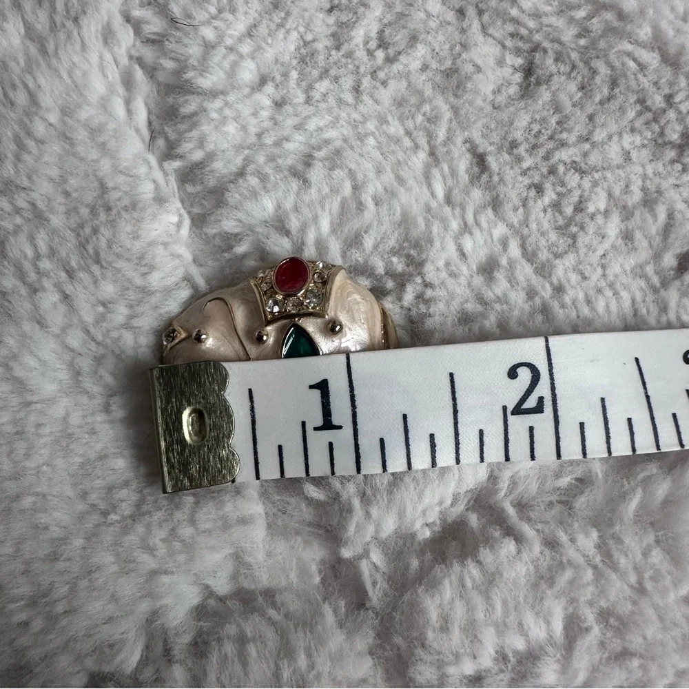 Vintage Bollywood Style Enamel Rhinestone Elephant Pin